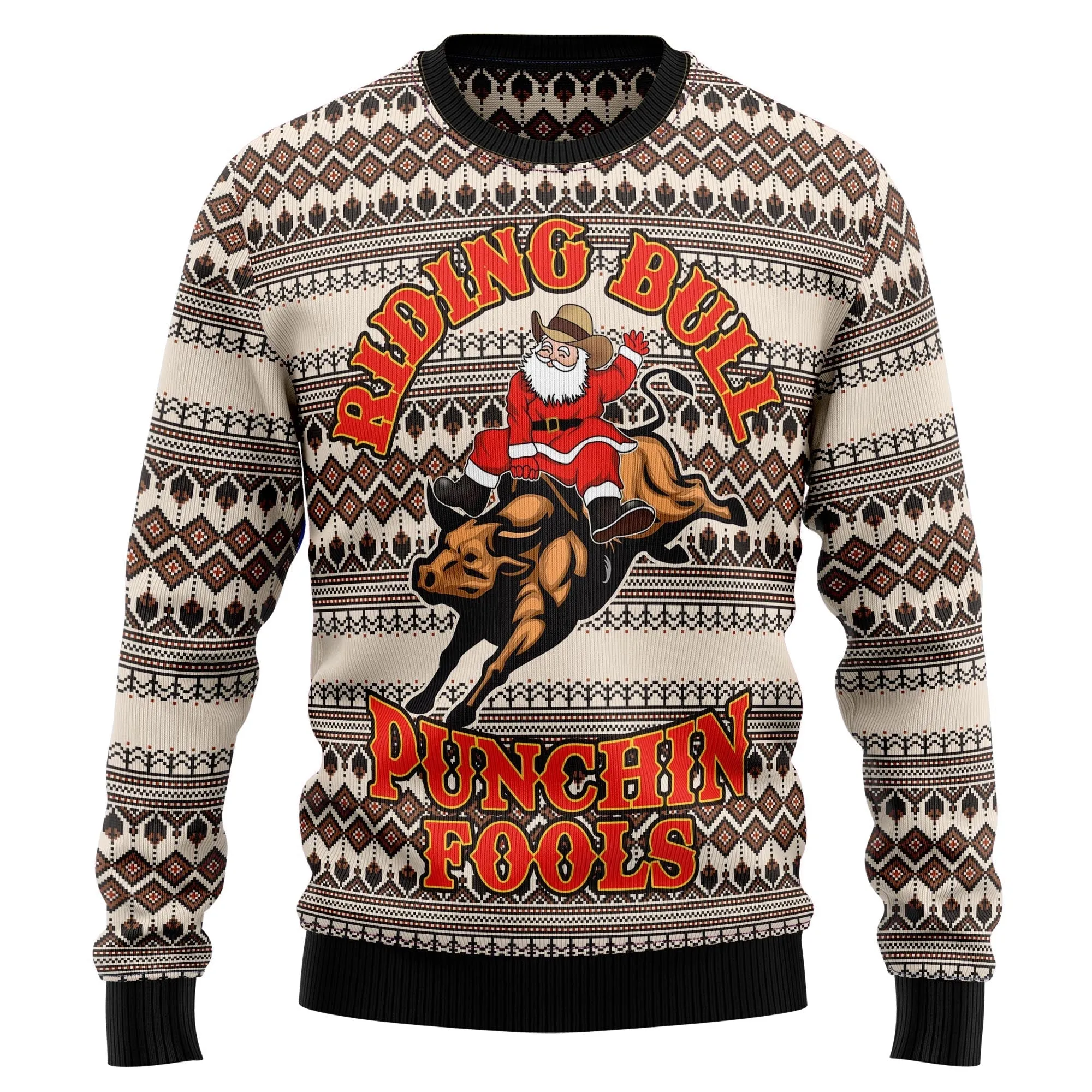 Ugly Sweater JulesRoche All-Over Print Cotton Blend Christmas