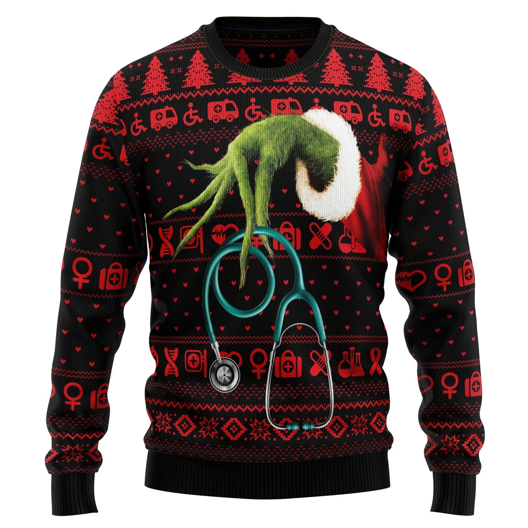 Ugly Sweater JulesRoche All-Over Print Cotton Blend Holiday