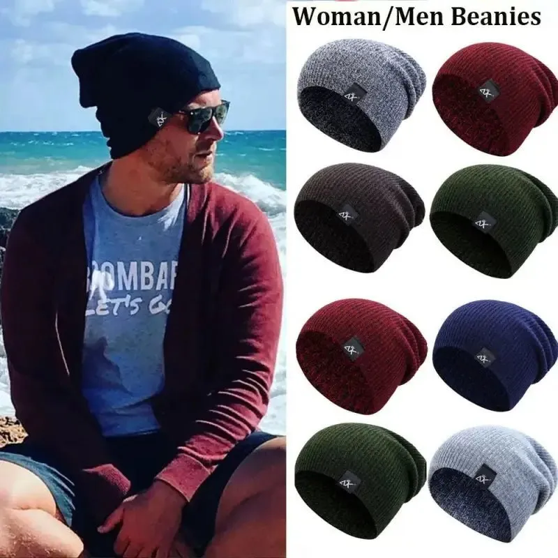 Unisex Fashionable Knitted Beanie with Adjustable Sizes & Warm Acrylic Fabric