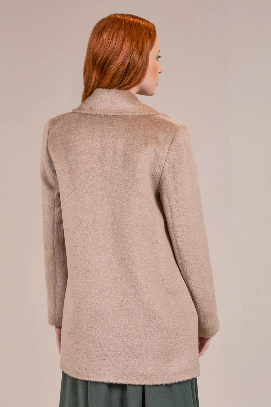 Vane Coat Baby Alpaca Suri Color Beige