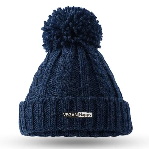 Vegan Cable Knit Melange Beanie | Multiple Colours