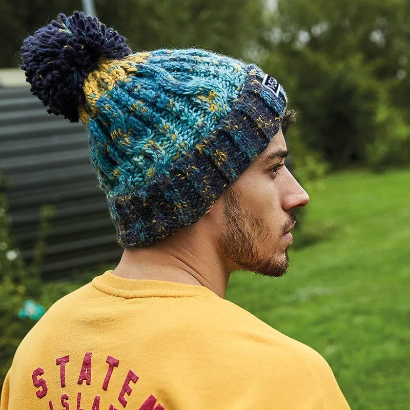 Vegan Corkscrew Pom Pom Beanie | Multiple Colours