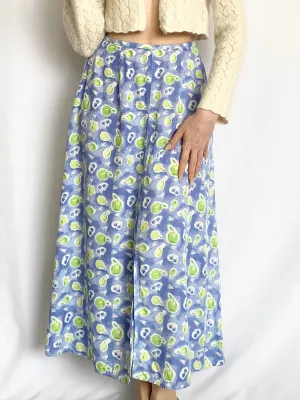 Vintage 1990s Apple Blueberry Fruit Midi Skirt (2P)