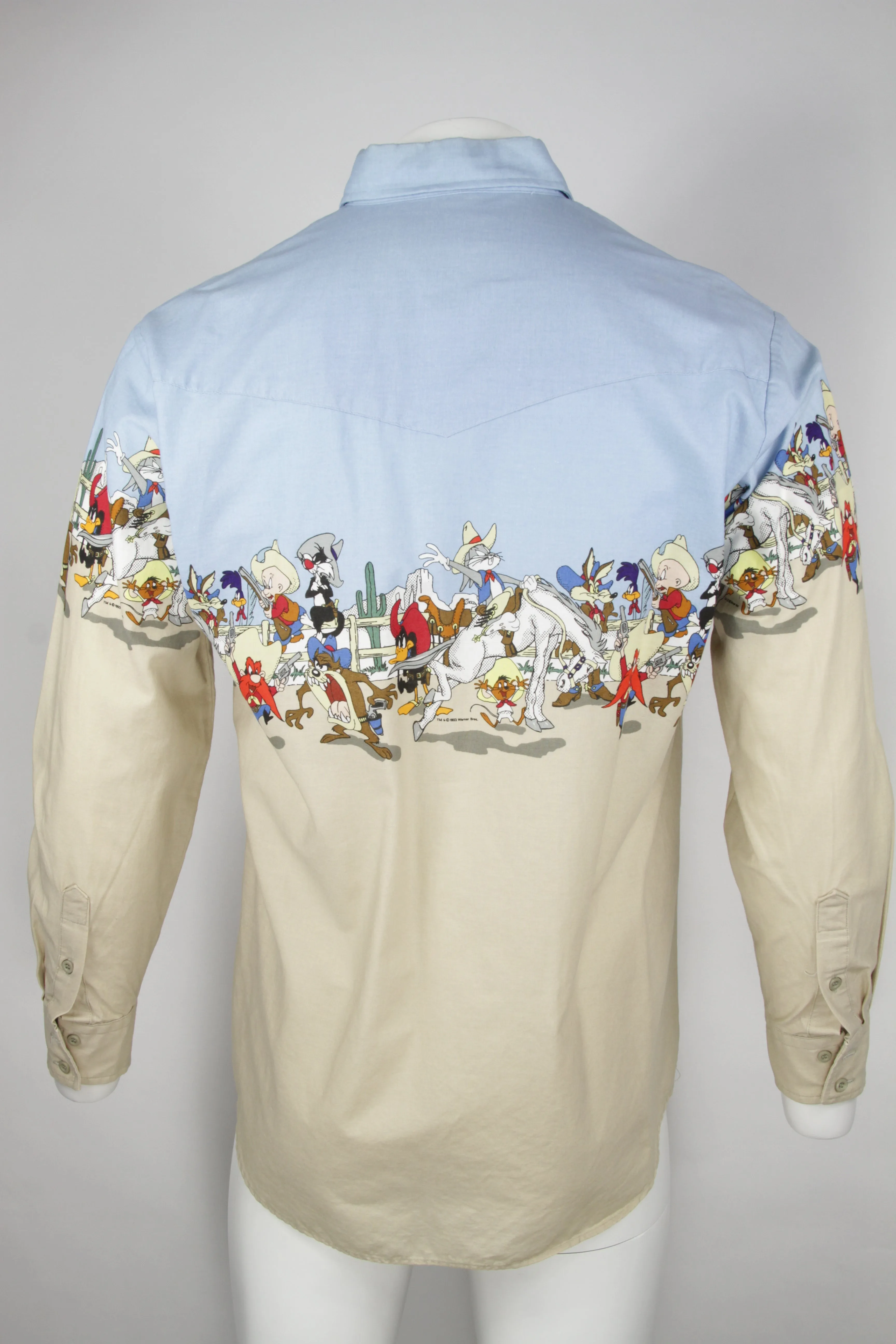 Vintage 1993 Looney tunes wrap around printed shirt - L
