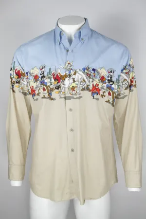 Vintage 1993 Looney tunes wrap around printed shirt - L