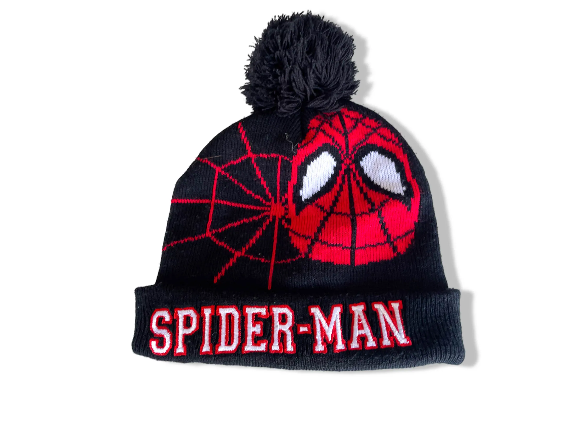 Vintage black Marvel Spiderman beanie wool knitted hat| SKU 4346