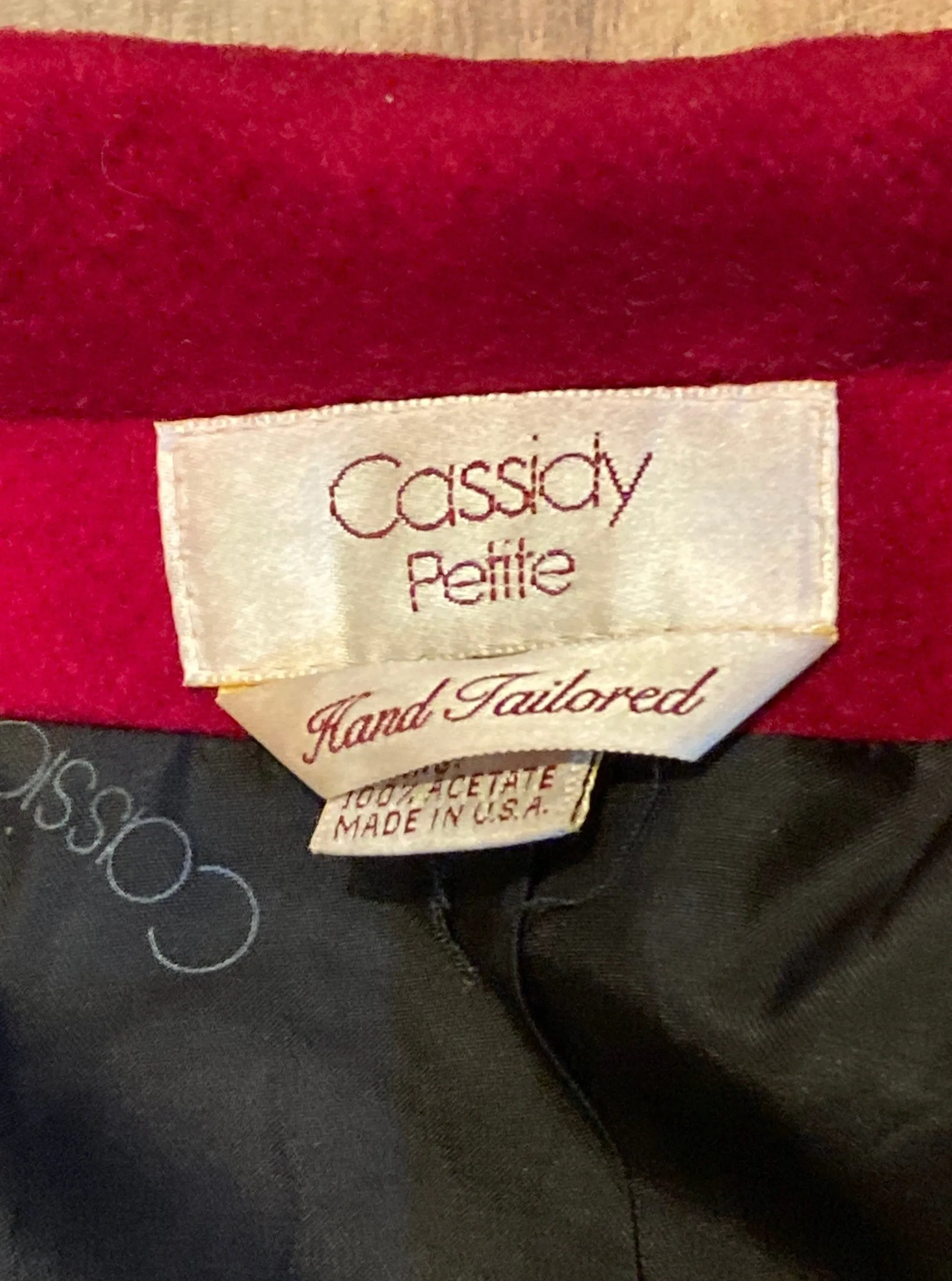 Vintage Cassidy Petite Red Wool Long Coat, Made in USA, Size 6