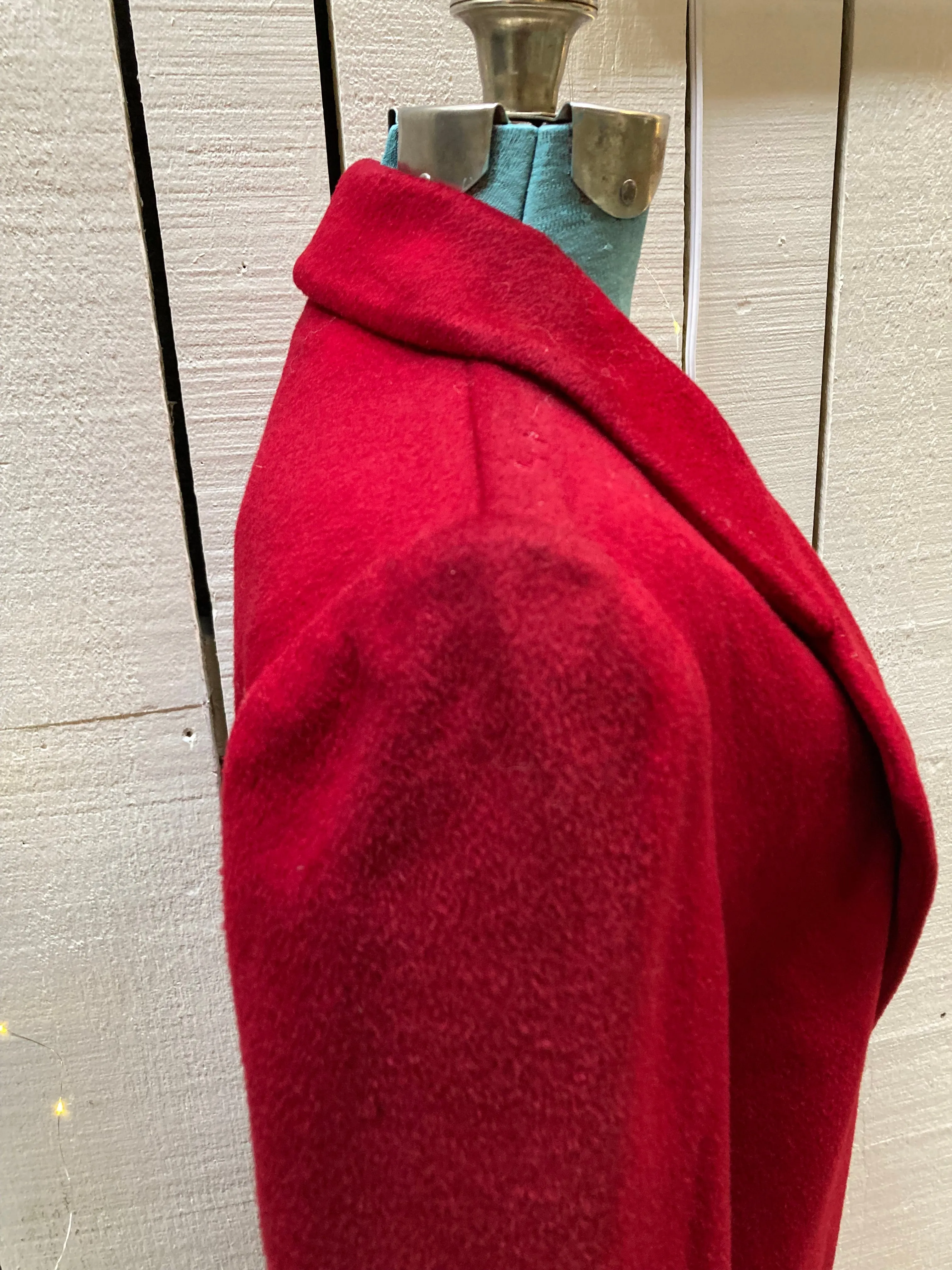 Vintage Cassidy Petite Red Wool Long Coat, Made in USA, Size 6