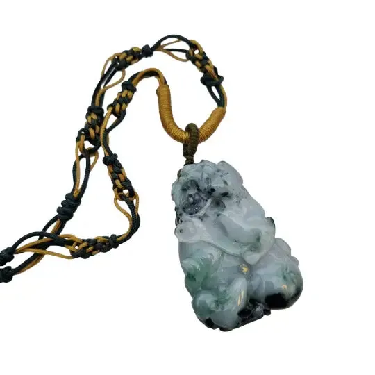 Vintage jade Chinese zodiac mouse pendant carved on both sides.