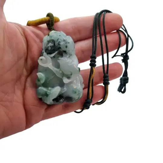 Vintage jade Chinese zodiac mouse pendant carved on both sides.