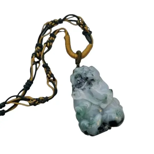 Vintage jade Chinese zodiac mouse pendant carved on both sides.