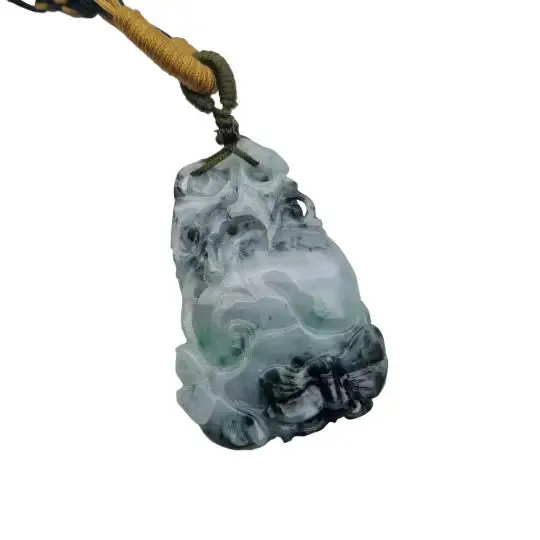Vintage jade Chinese zodiac mouse pendant carved on both sides.