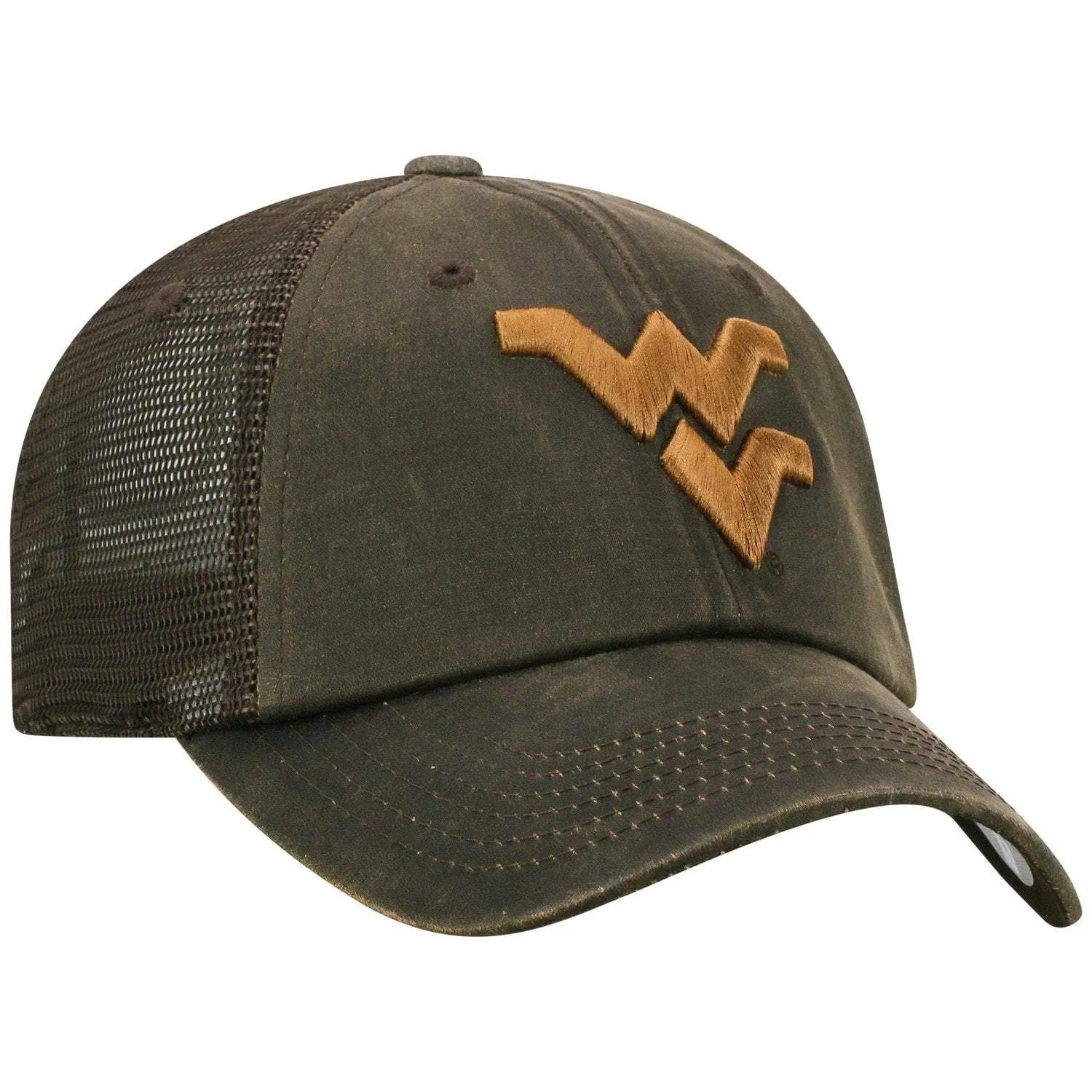 West Virginia Mountaineers TOW Brown "Chestnut" Style Mesh Adj. Relax Hat Cap