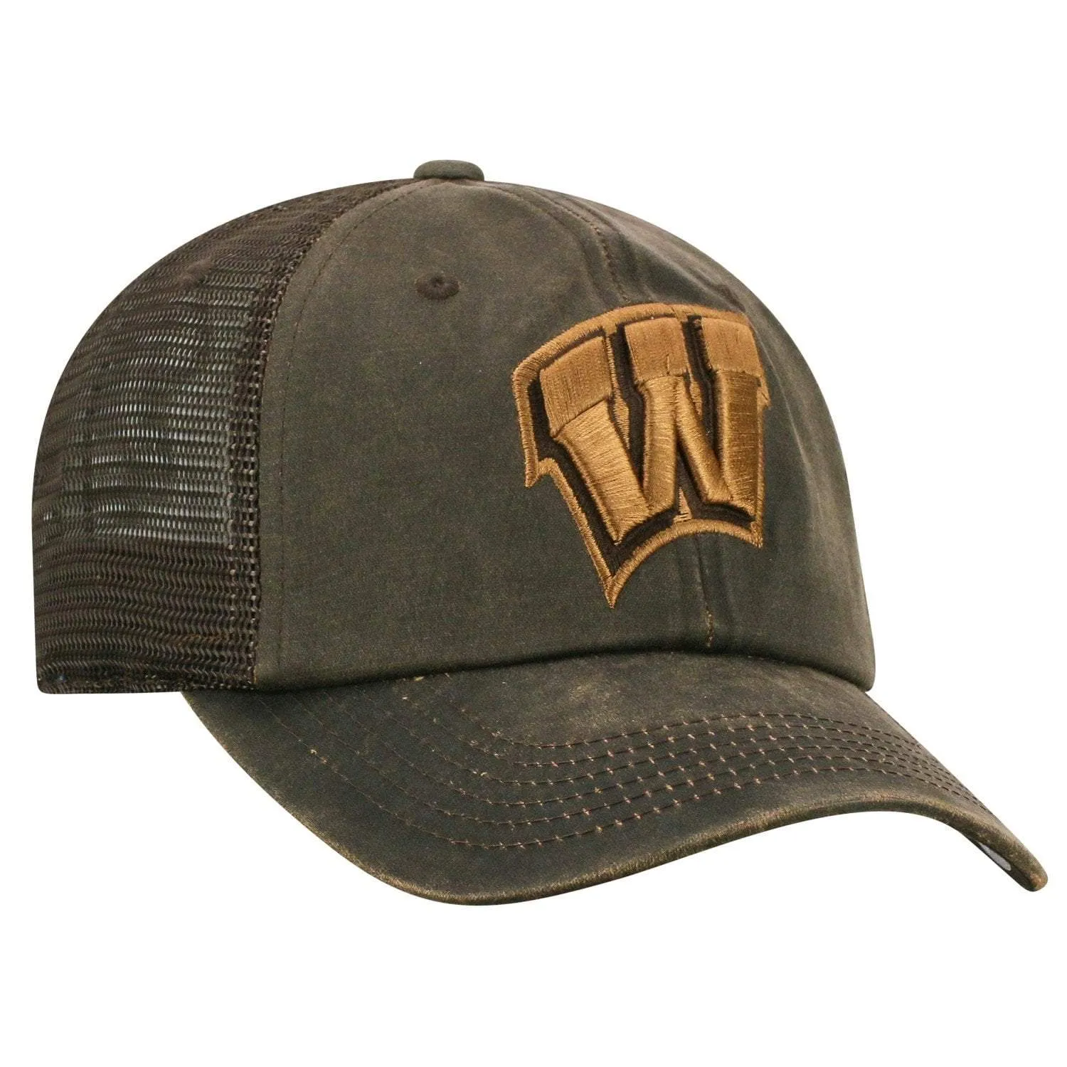 Wisconsin Badgers TOW Brown "Chestnut" Style Mesh Adj. Strap Relax Hat Cap