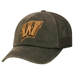 Wisconsin Badgers TOW Brown "Chestnut" Style Mesh Adj. Strap Relax Hat Cap
