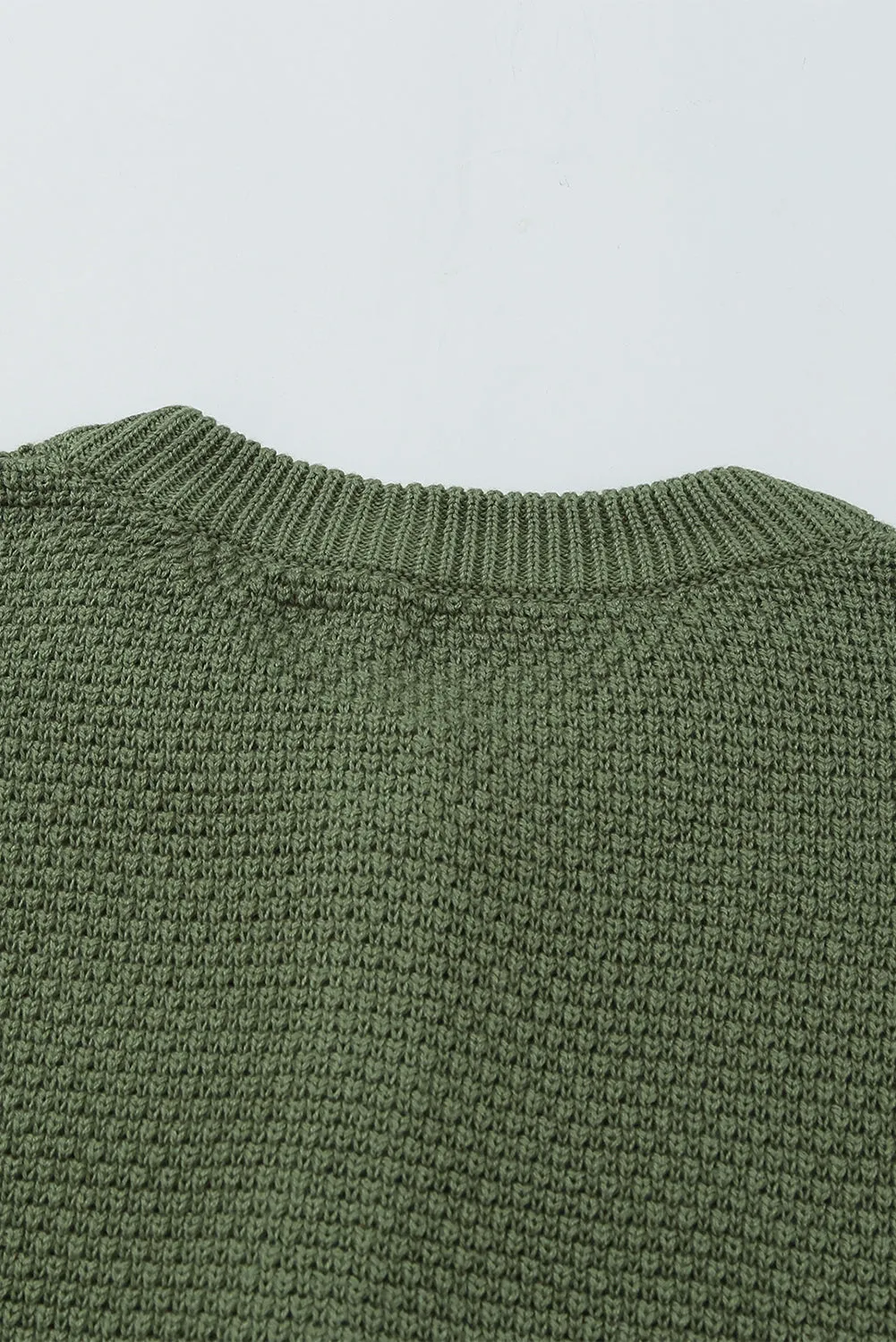 Women's Plain Buttoned Henley Sweater with Slit