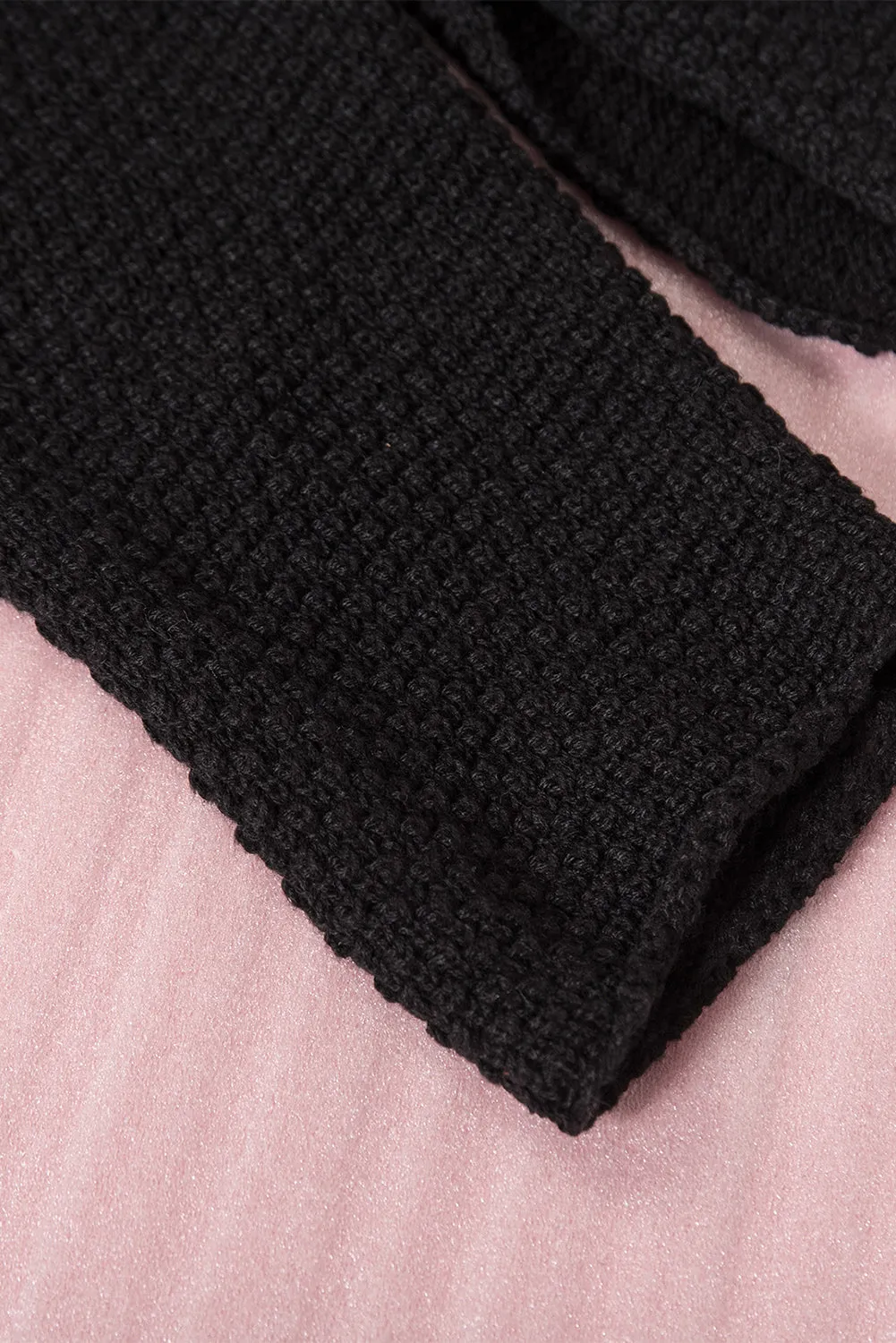 Women's Plain Buttoned Henley Sweater with Slit