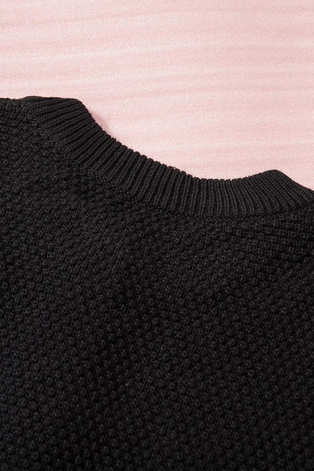 Women's Plain Buttoned Henley Sweater with Slit