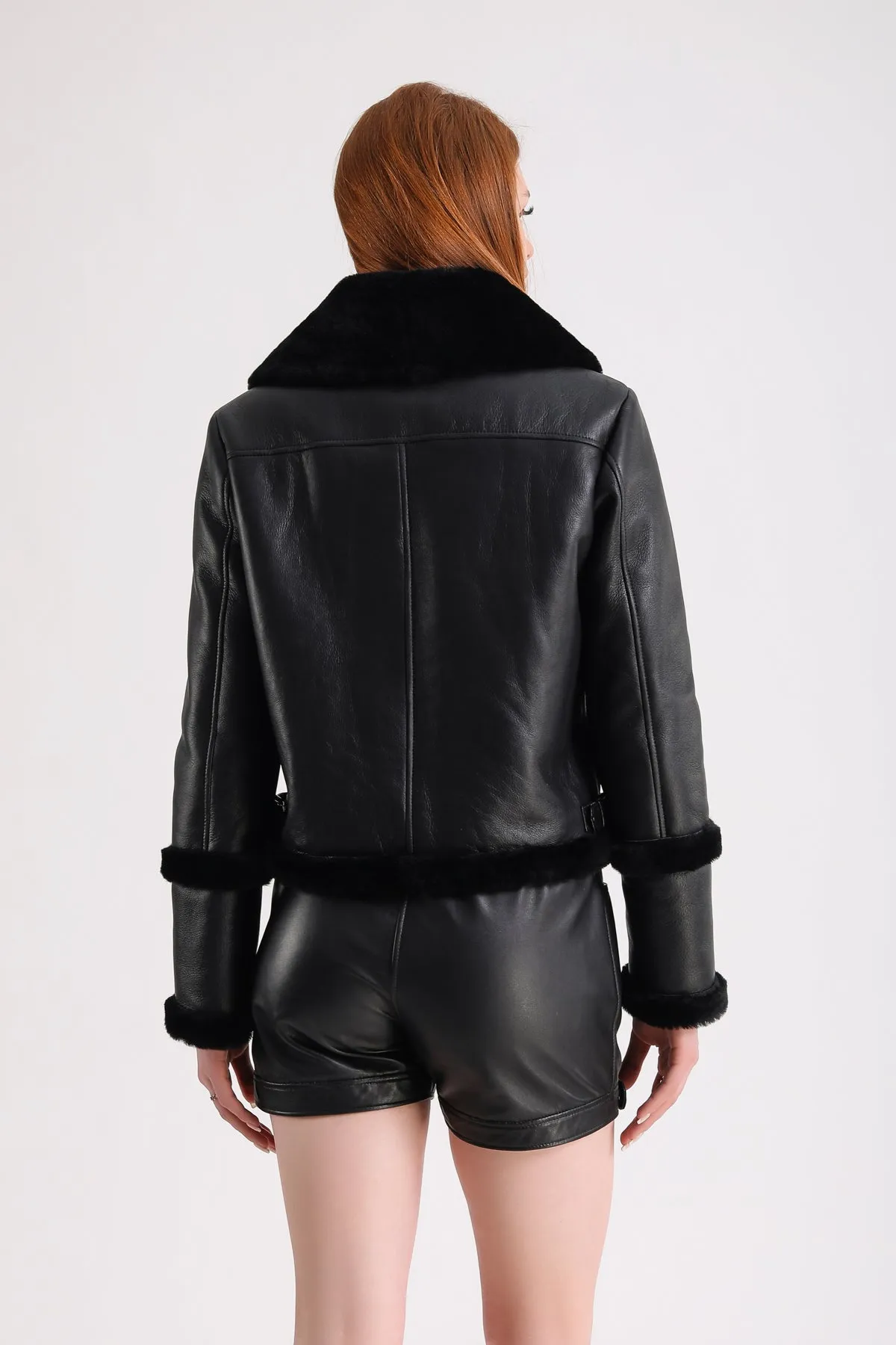 Women's Shearling Jacket, Black