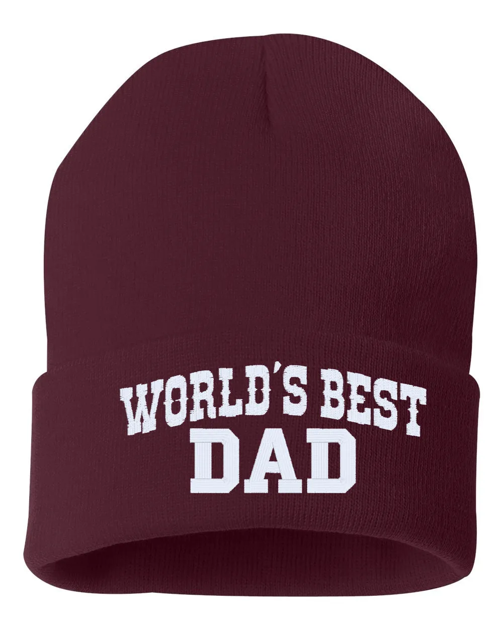 WORLD'S BEST DAD Embroidered Cuffed Beanie Hat