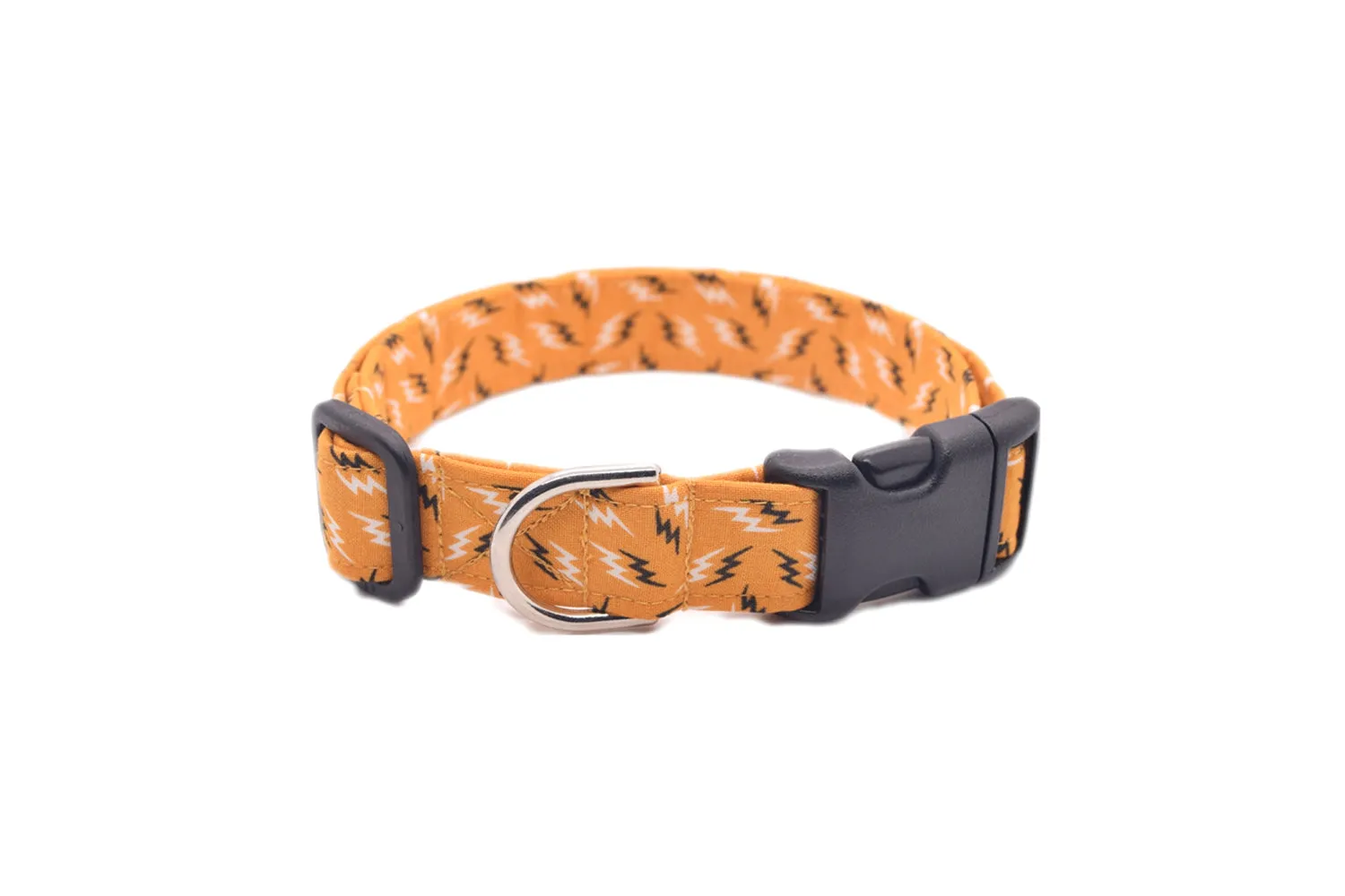 Yellow Lightning Bolts Dog Collar