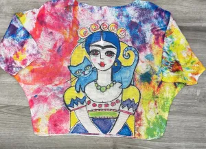 Yolly  Tie Dye Girl With Cat Top
