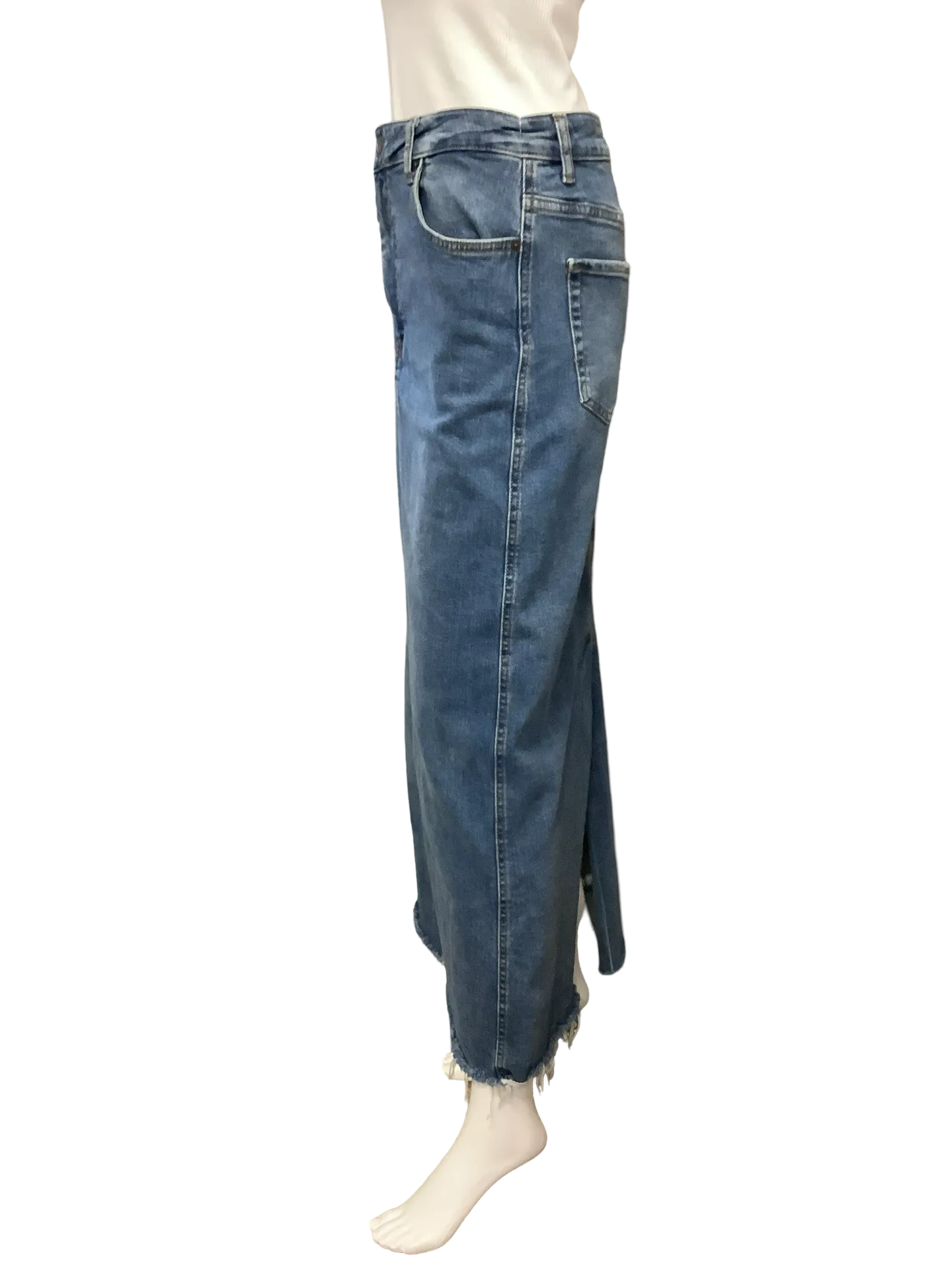 Zara Maxi Jean Skirt Blue Size: M