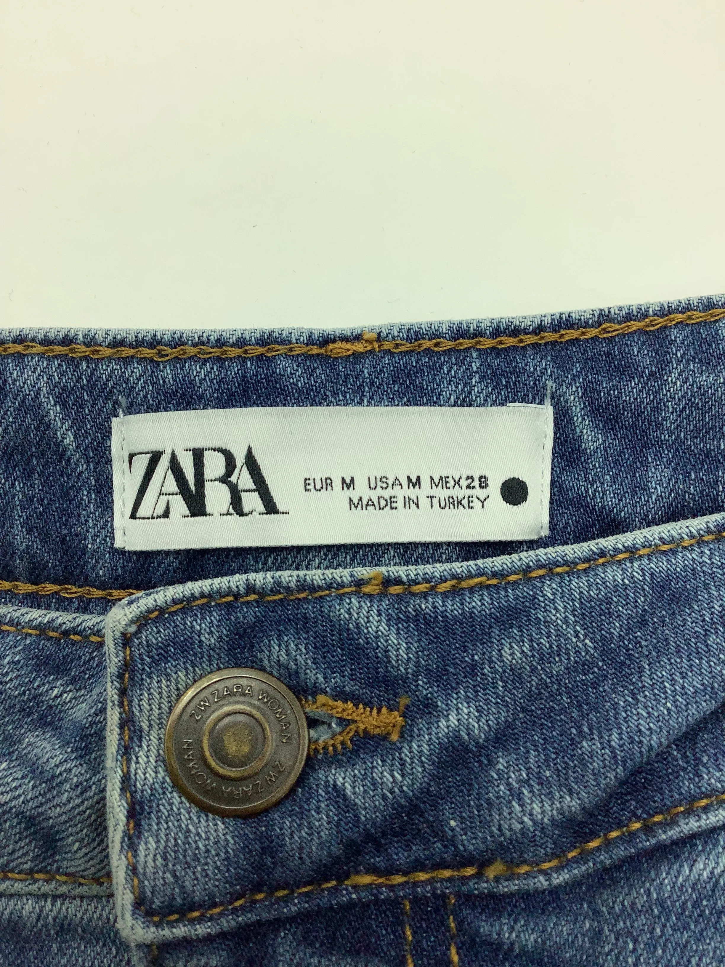 Zara Maxi Jean Skirt Blue Size: M